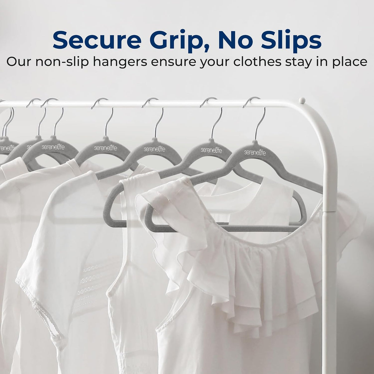 SereneLife Velvet Hangers – 150 Pack, Slim & Space Saving for Closets
