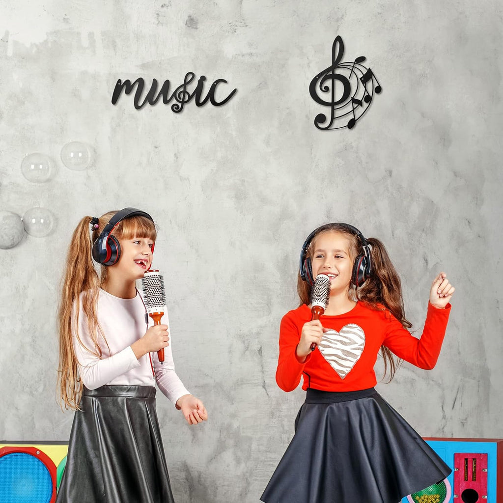 Zhengmy 2 Pcs Metal Music Note Wall Decor Musical Notes Art Sign Decoration