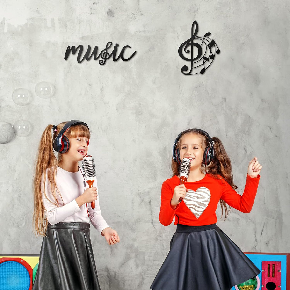 Zhengmy 2 Pcs Metal Music Note Wall Decor Musical Notes Art Sign Decoration