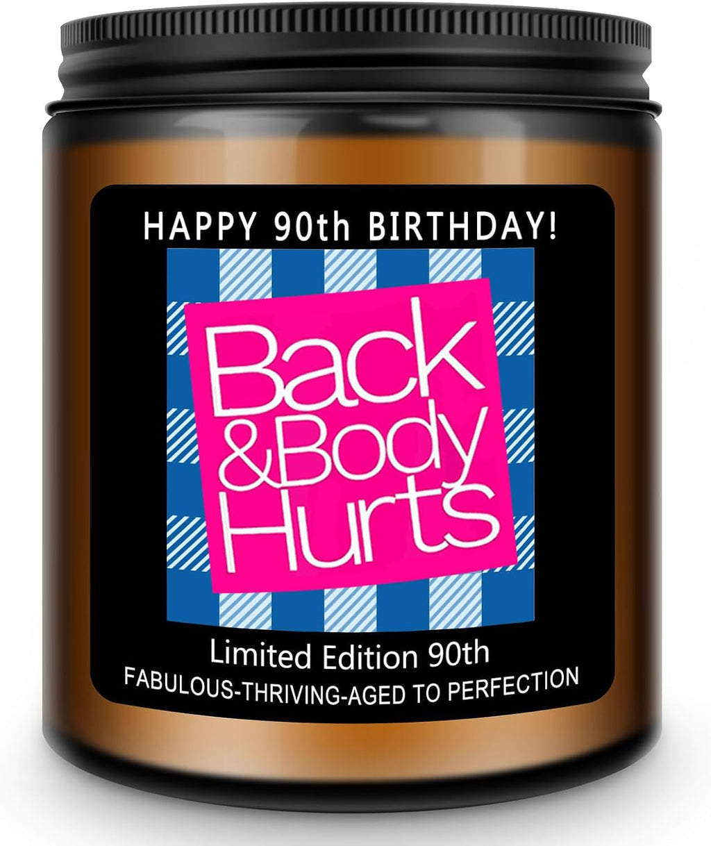 Homsolver 90th Birthday Gifts for Women Men, Happy 90th Birthday Decorations Candle Gift for Her Him, Funny 90 Years Old Ideas - Lavender Scented Candles