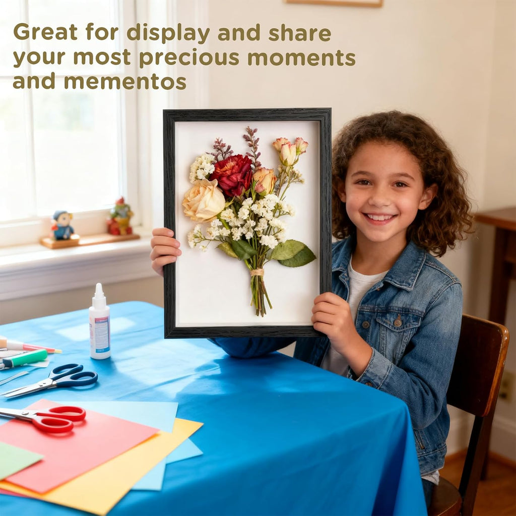 2 Pack Shadow Box Frame 11"x 14" - Wood Deep Shadowbox with Glass