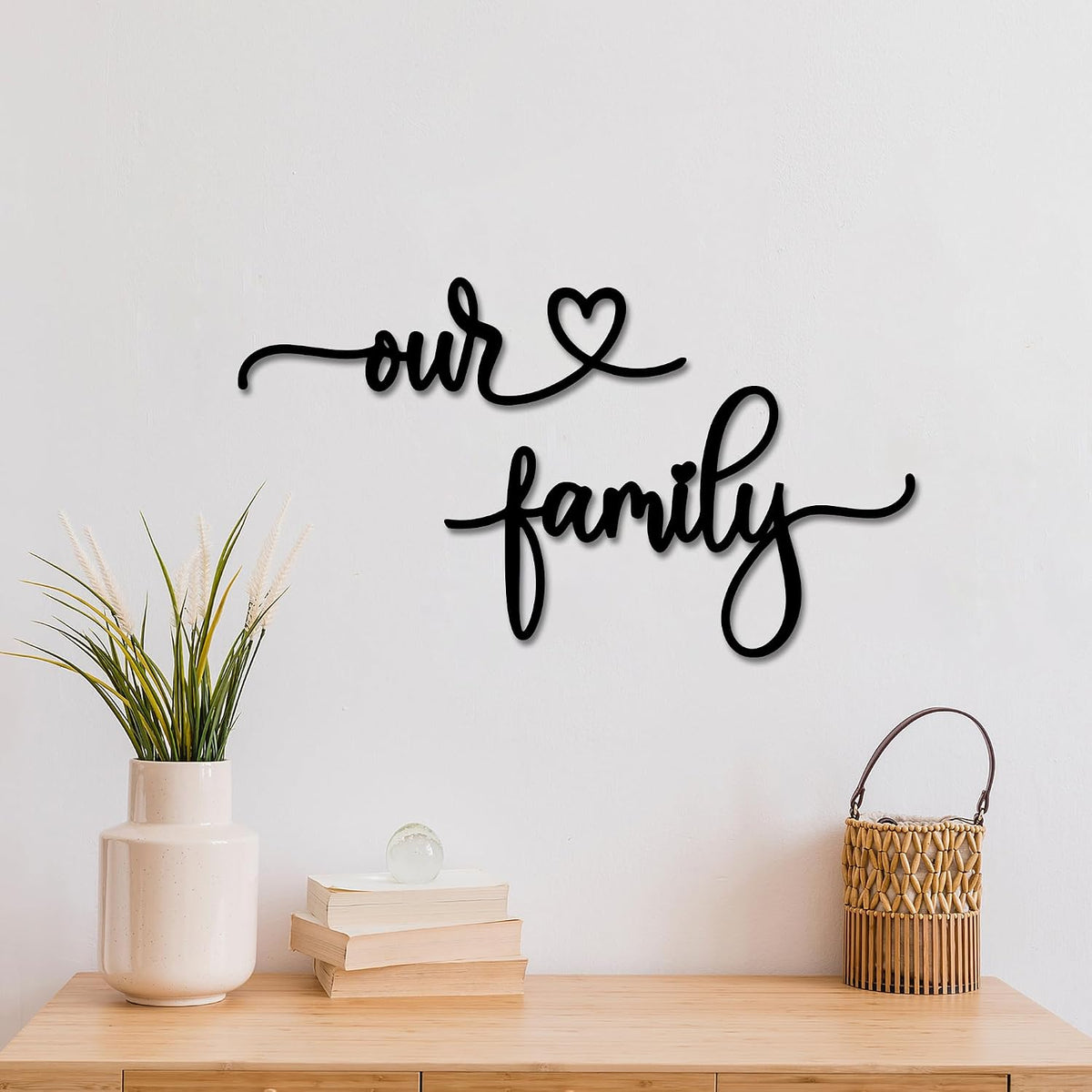 Rajukit Our Family Metal Wall Decor Sign for Home