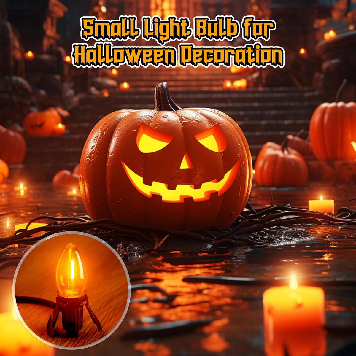 Brightown 6ft Accessory Cord with Light Bulb for Halloween Decor
