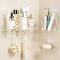 LUXEAR Suction Cup Shower Caddy Clear - 3 Set