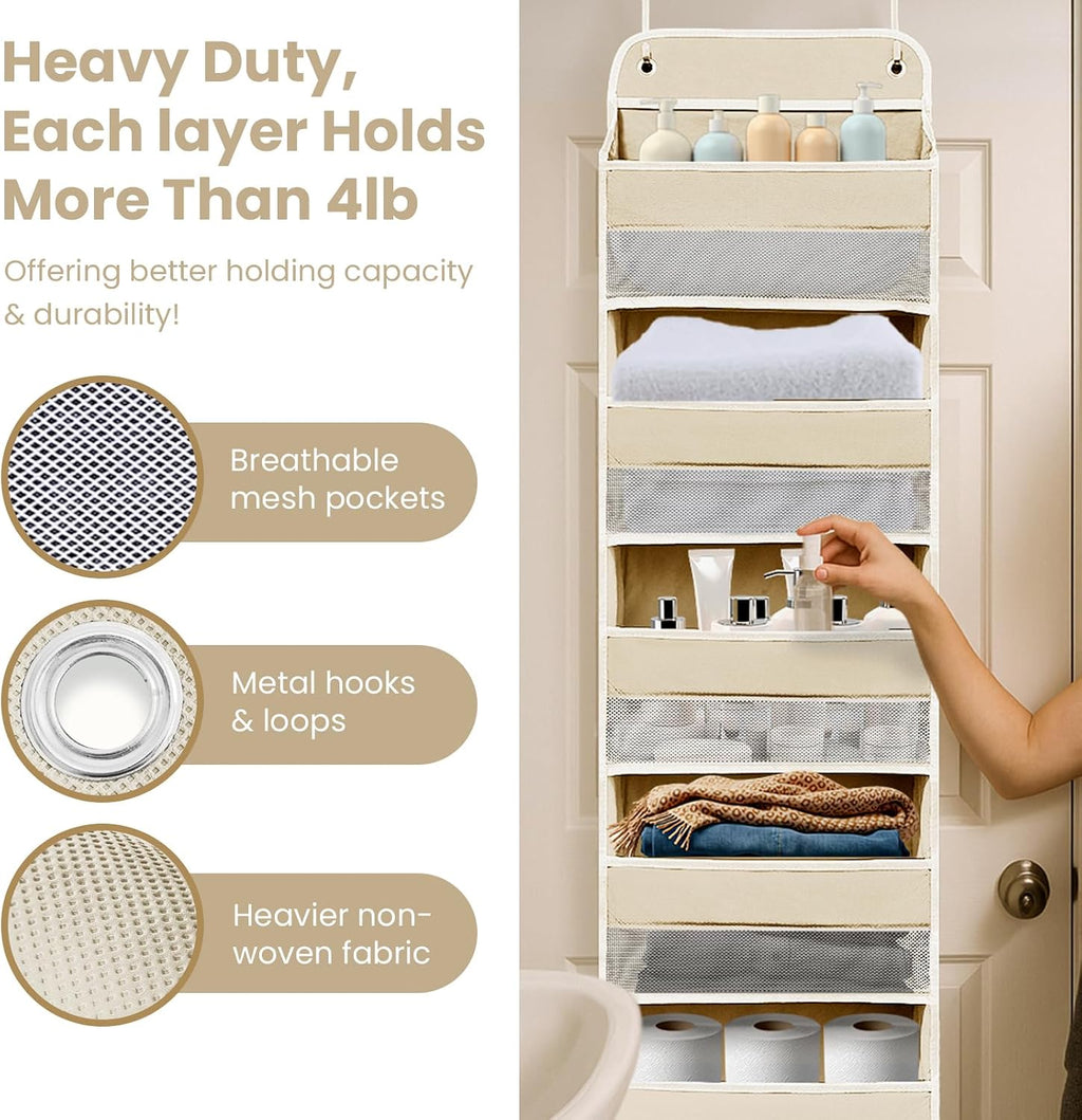5-Tier Yarn Storage Organizer, Over the Door Crochet & Knitting Storage