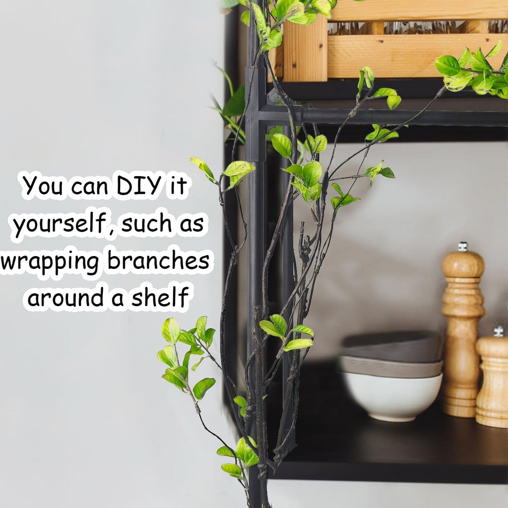 Tinsow 4 Artificial Ficus Branches 47 Inch Tall Faux Eucalyptus Stems, Realistic Fake Greenery for Vase Fillers, Centerpieces and Home Decor, Lifelike Leaves and Stems for Elegant Displays