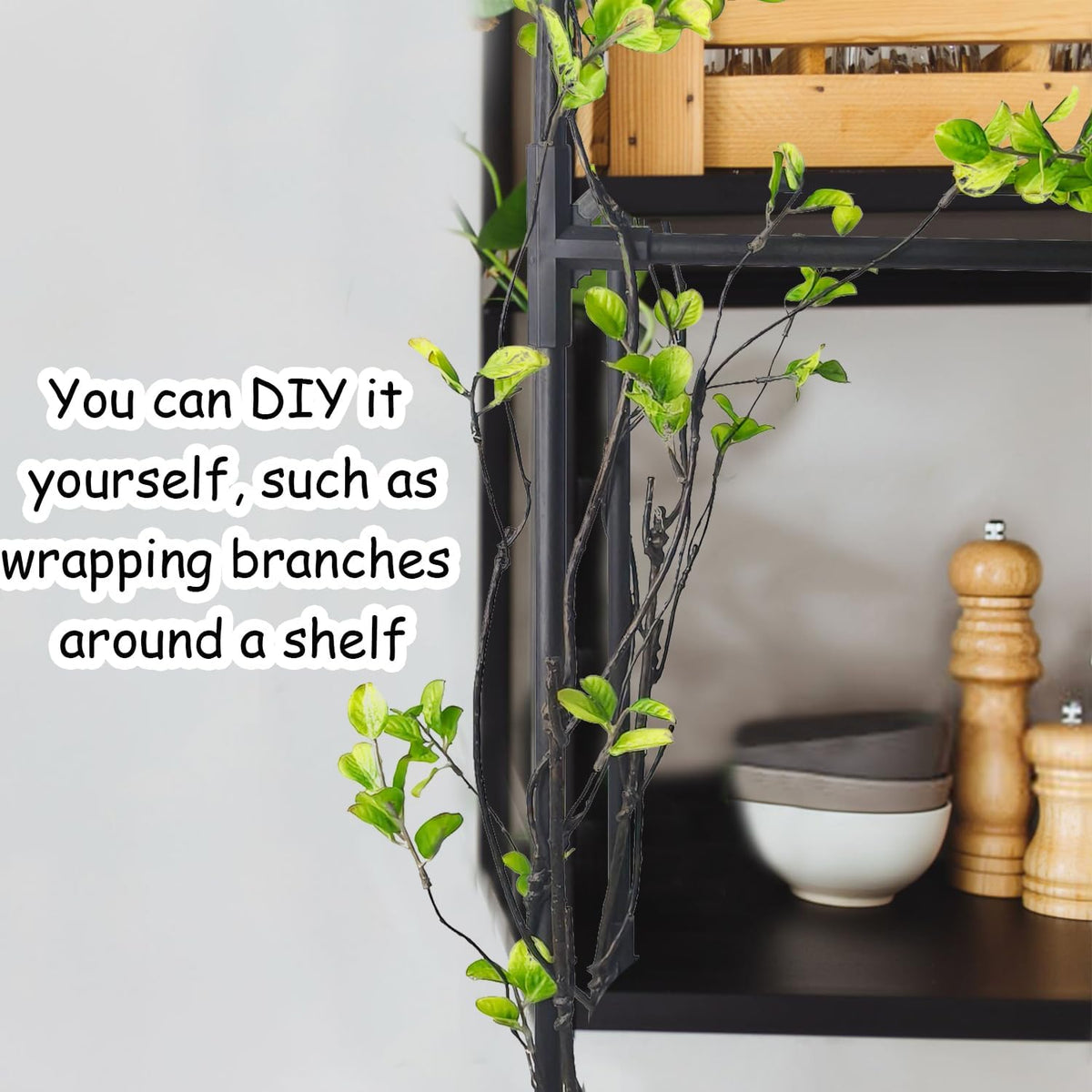 Tinsow 4 Artificial Ficus Branches 47 Inch Tall Faux Eucalyptus Stems, Realistic Fake Greenery for Vase Fillers, Centerpieces and Home Decor, Lifelike Leaves and Stems for Elegant Displays