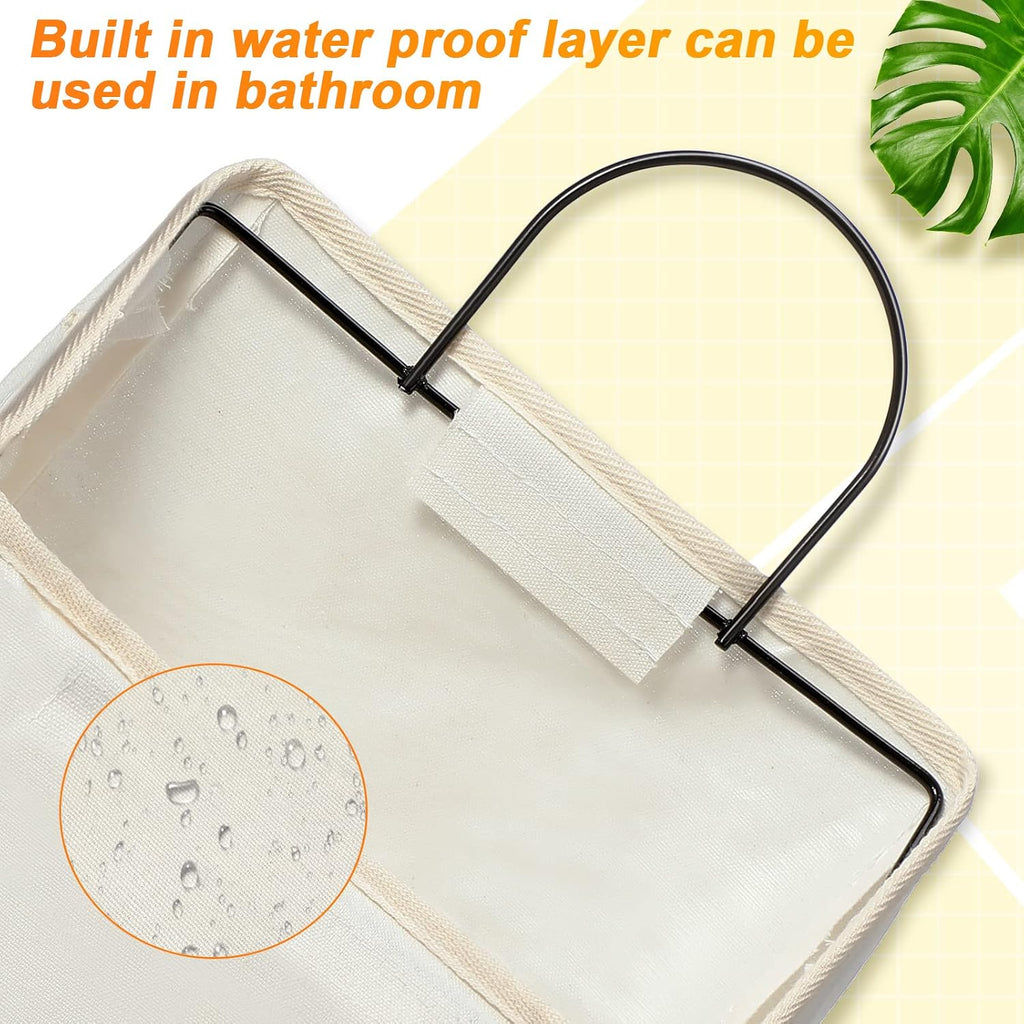 Chumia 6 Pack Wall Hanging Storage Basket Closet Hanging Storage Bag, White