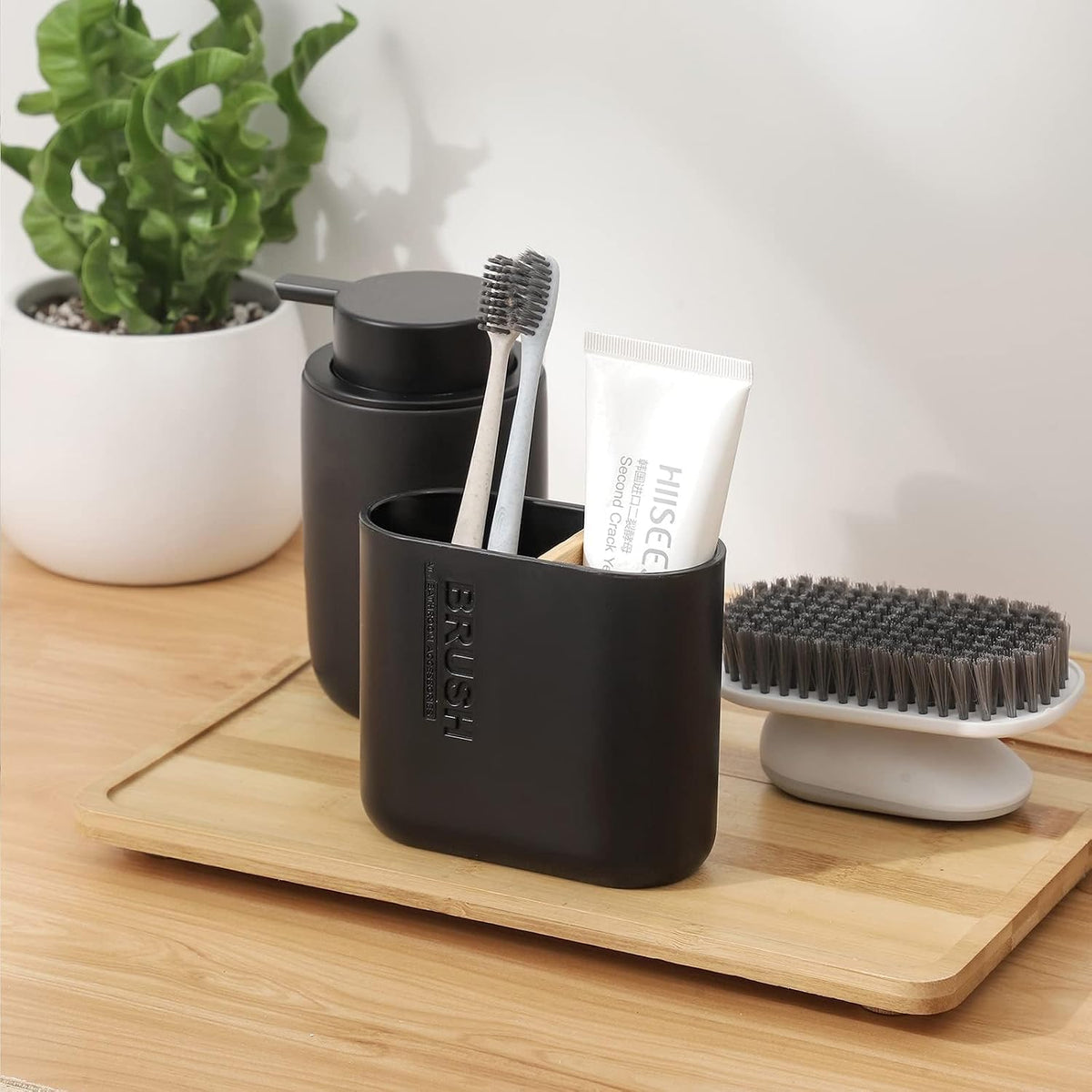 Toothbrush Holders for Bathrooms, Electric Toothbrush Holder 2 Slots, Black