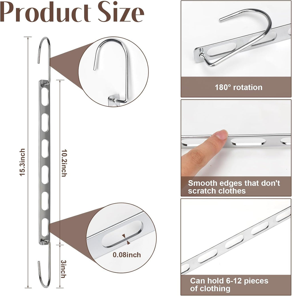 24 Pack Space Saving Hangers for Clothes, Metal Collapsible Hangers