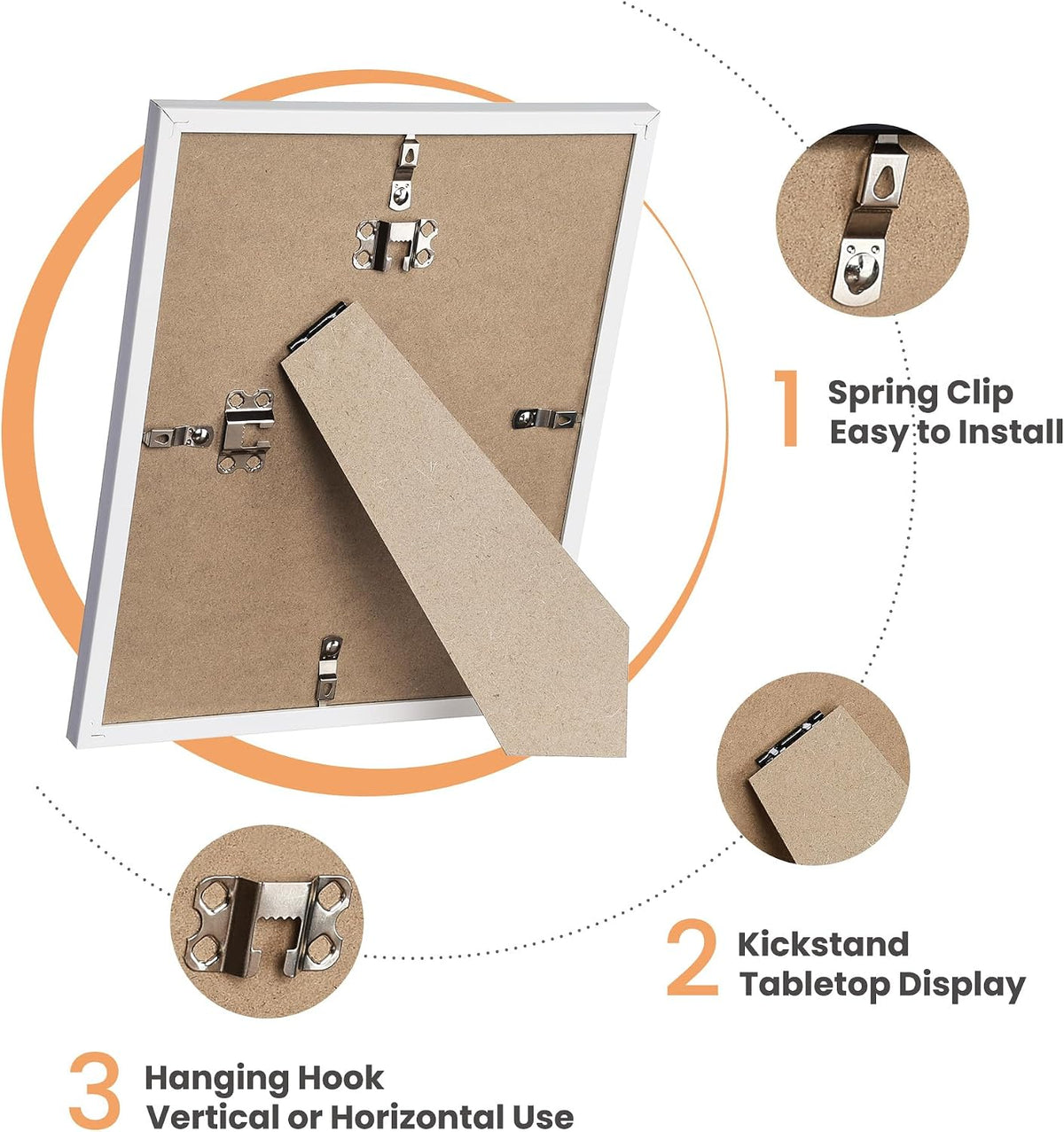 upsimples Picture Frames set of 19, Including 8x10, 5x7, 4x6 White Frame