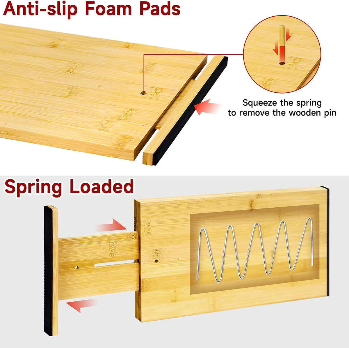 4 Pack Deep Drawer Dividers for Clothes Dresser 8" Hight