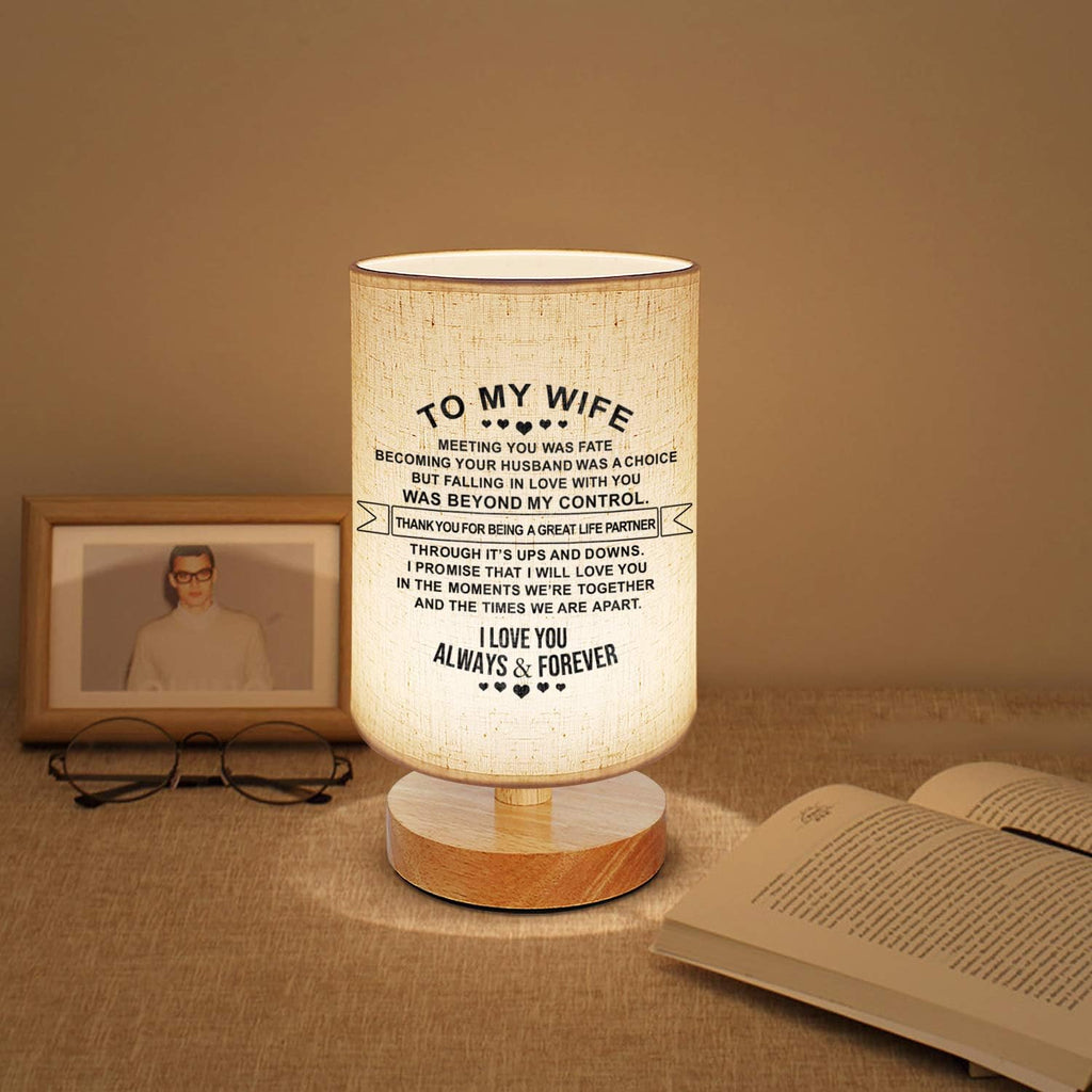 To My Mom Mother Day Birthday Gifts - Engraved Table Lamp, Dimmable Bedside Nightstand Lamp, Fabric Desk Lamp Shade Simple Night Light for Bedroom Living Room Office - Best Anniversary Christmas Gift