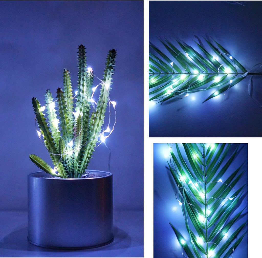 Fairy Lights Battery Operated (Included), 6.6ft 20 LED Mini String Light, Waterproof Silver Wire Firefly Starry Light for DIY Wedding Christmas Party Mason Jars Decor Indoor (Cool White, 10 Pack)