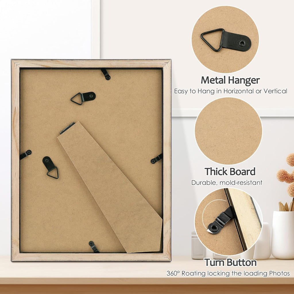 Golden State Art 8.5x11 Dark Brown Wooden Picture Frame for 2-5x7 Photos