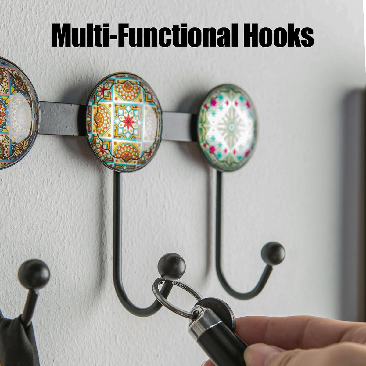 Coat Hooks with 5 Hooks, Decorative Wall Hooks for Hanging
