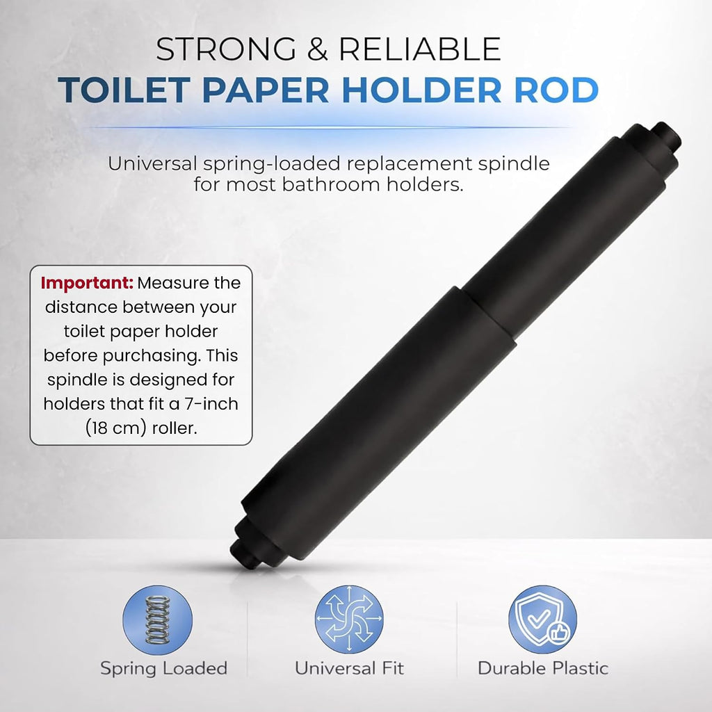 Toilet Paper Holder Spring Rod Replacement 7 Inch | Black