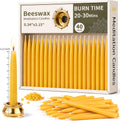 20 Minute Meditation Candles, 40 Pack Unscented Beeswax Candles,3.15 Inch