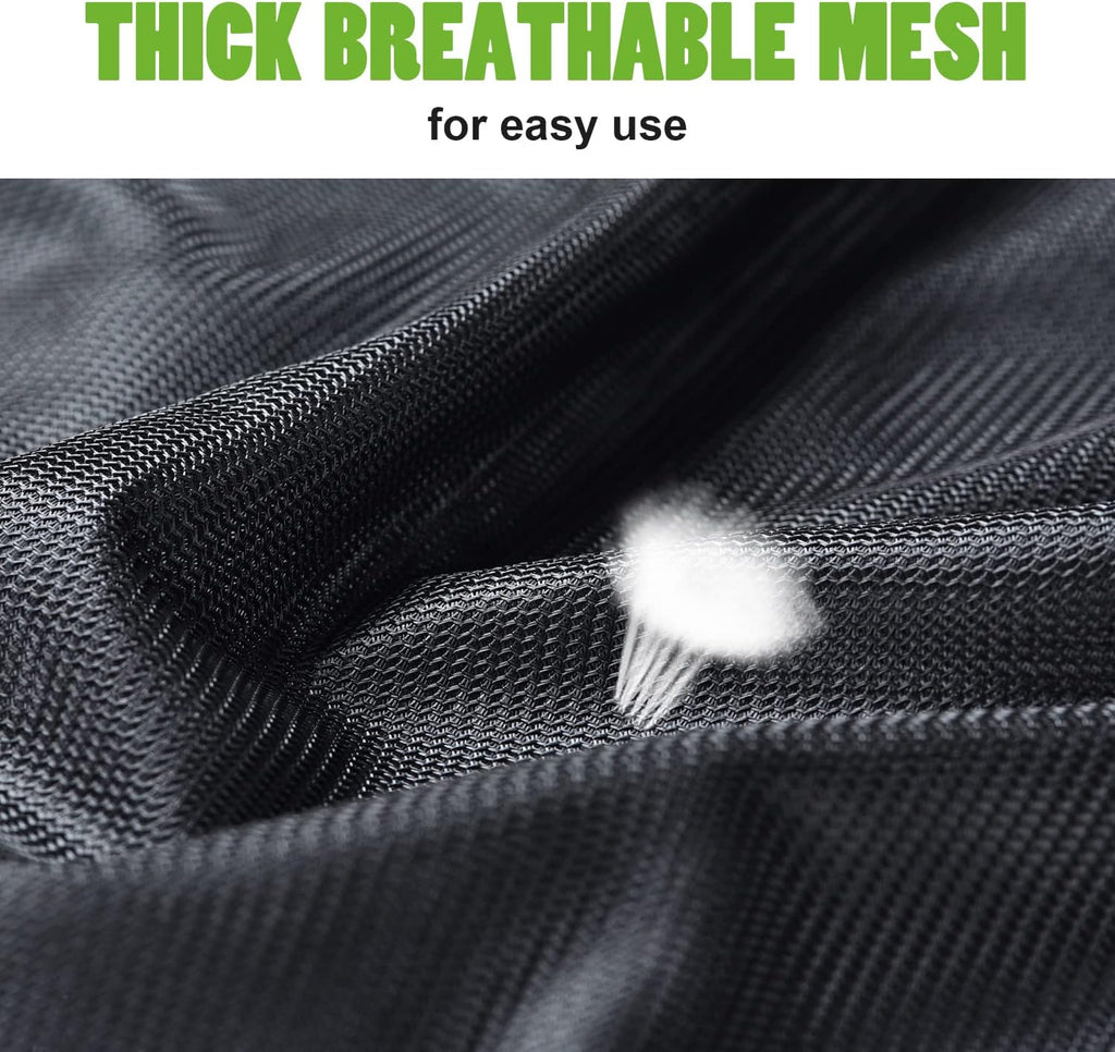 OTraki 20x24 inch Mesh Laundry Bags 2 Pack Fine Mesh Heavy Duty Drawstring Bag Washable Medium Toy Sack Washing Bag for Home Dorm Hotel Camp Beach Travel Storage Don't Drying, Melting 140-176℉ Black