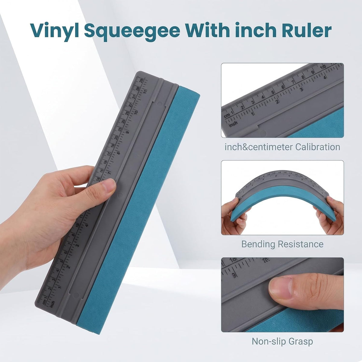 Wallpaper Smoothing Tool, Professional Vinyl Squeegee with Ruler