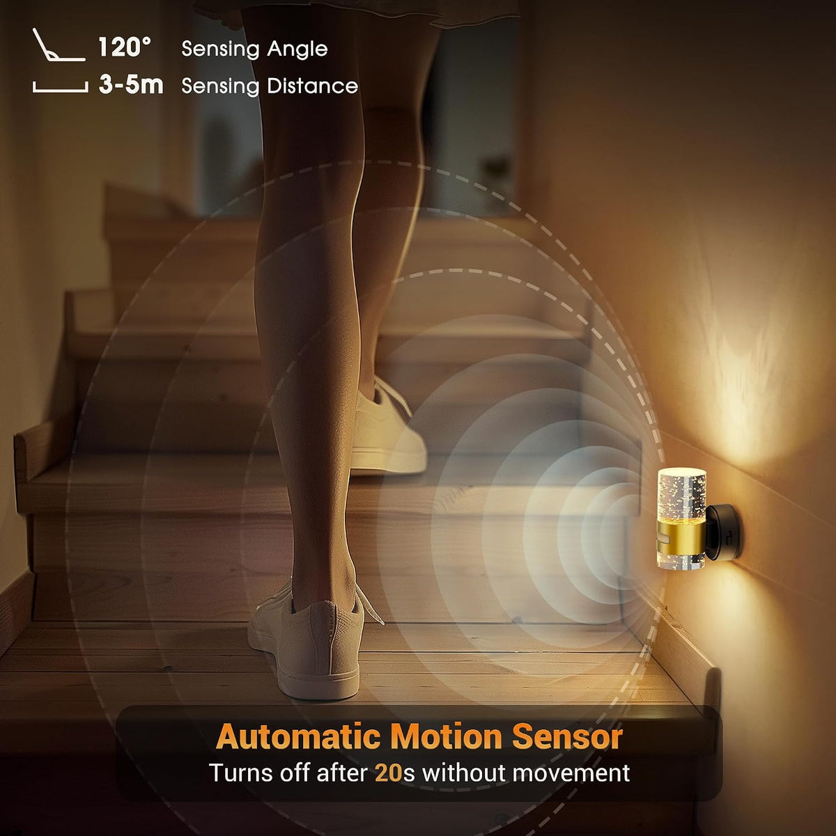 JandCase Motion Sensor Night Light, Wireless Rechargeable Night Light