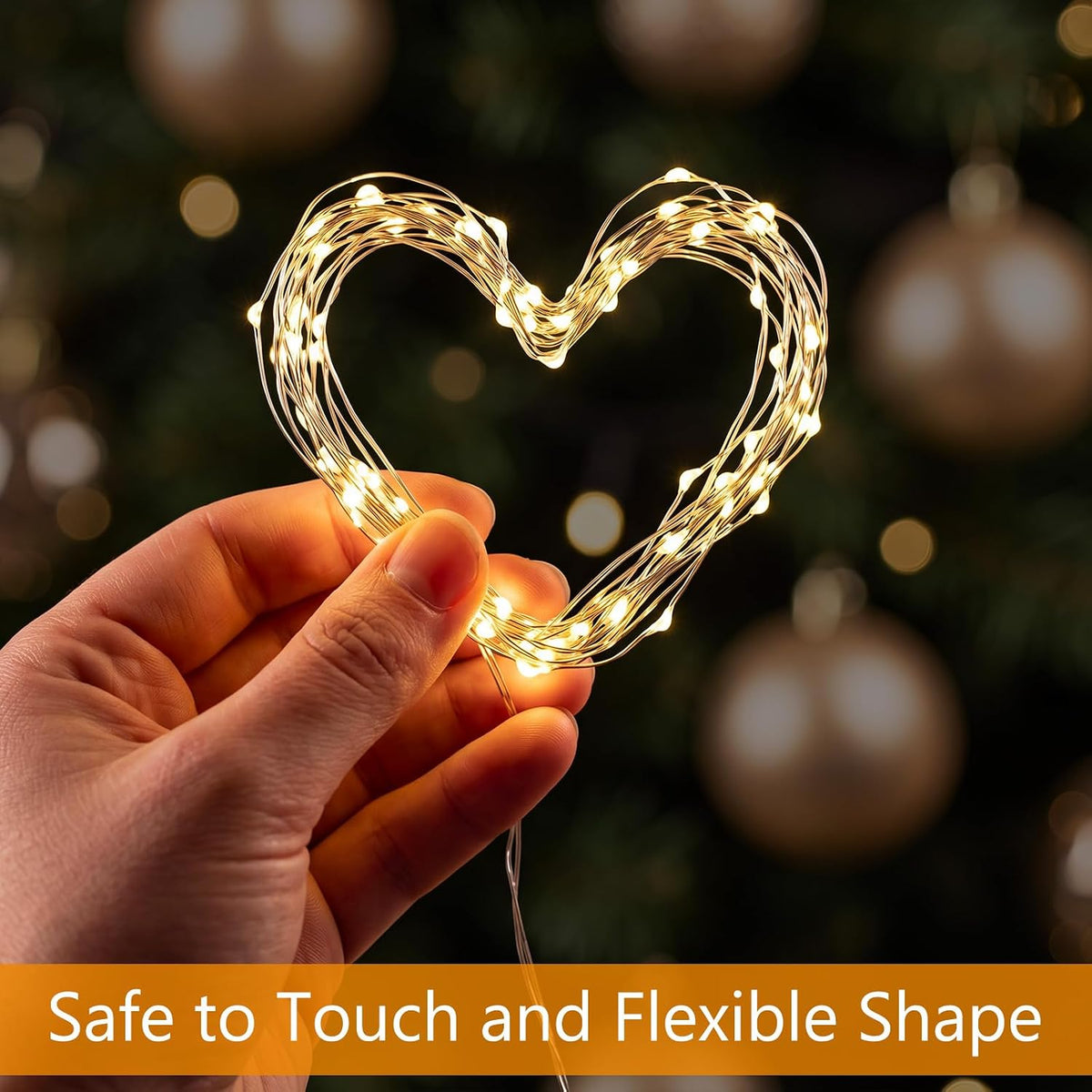 Macarrie Fairy Lights 33ft 100 LED USB Light, Warm, White USB, 30 Pcs