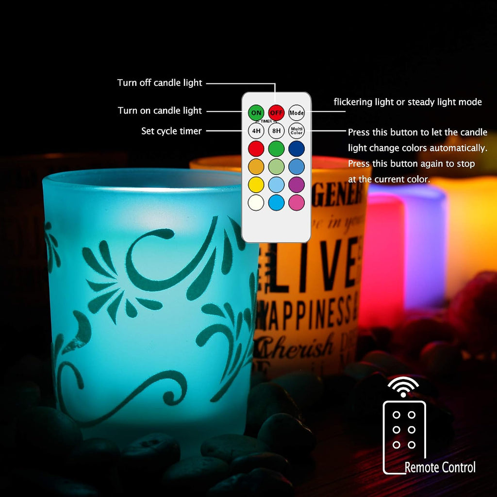 Multi Color Changing Flameless Votive Candles with Remote, 10 Pack