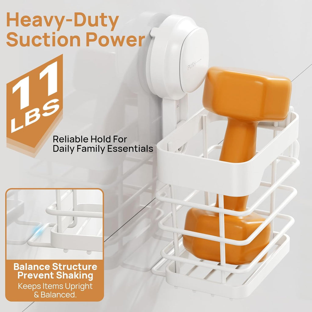 Upgraded Suction Cup Toothbrush Holder with Visible Safety Indicator, White