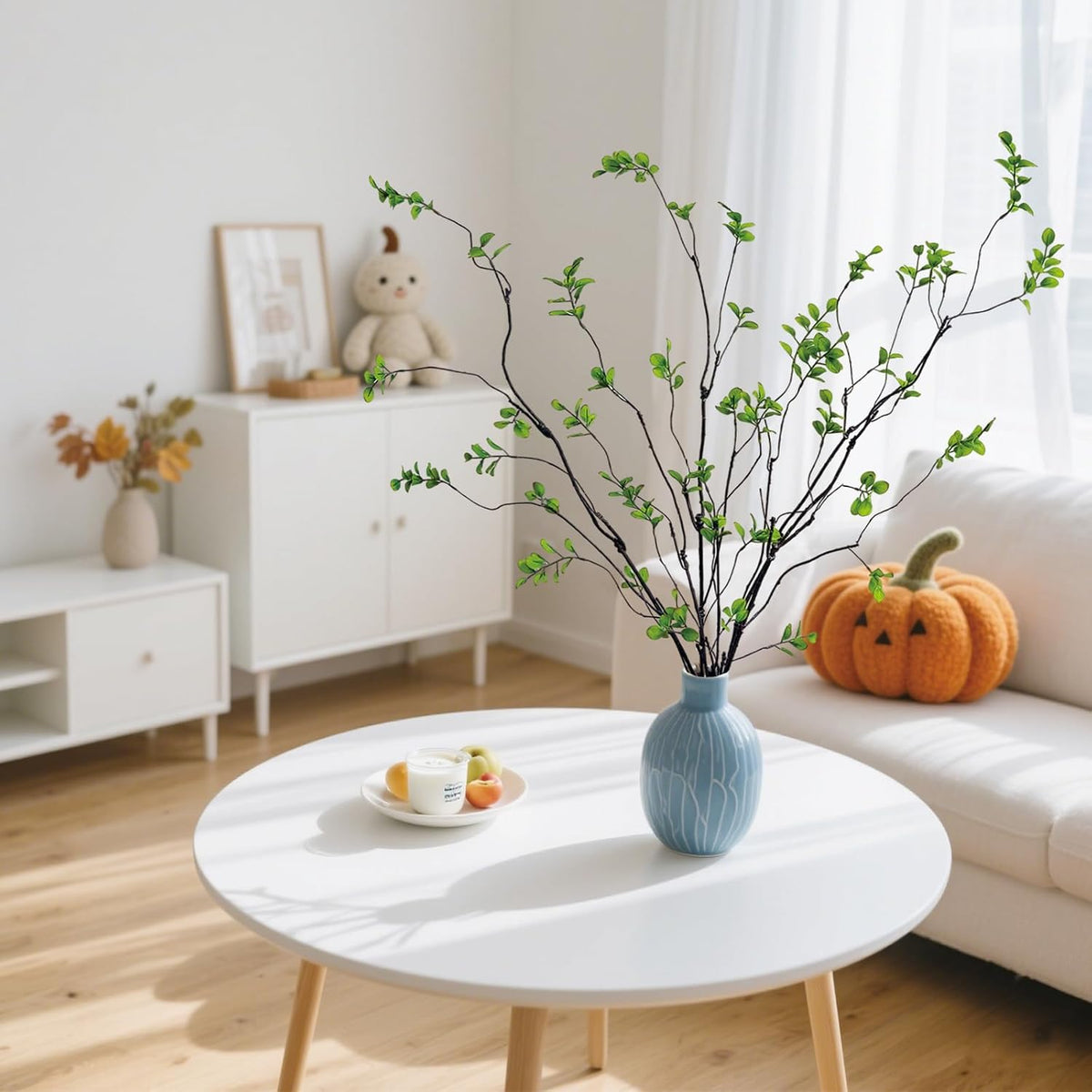 4 Pcs Artificial Ficus Branches Faux Eucalyptus Stems Fake Plants Indoor