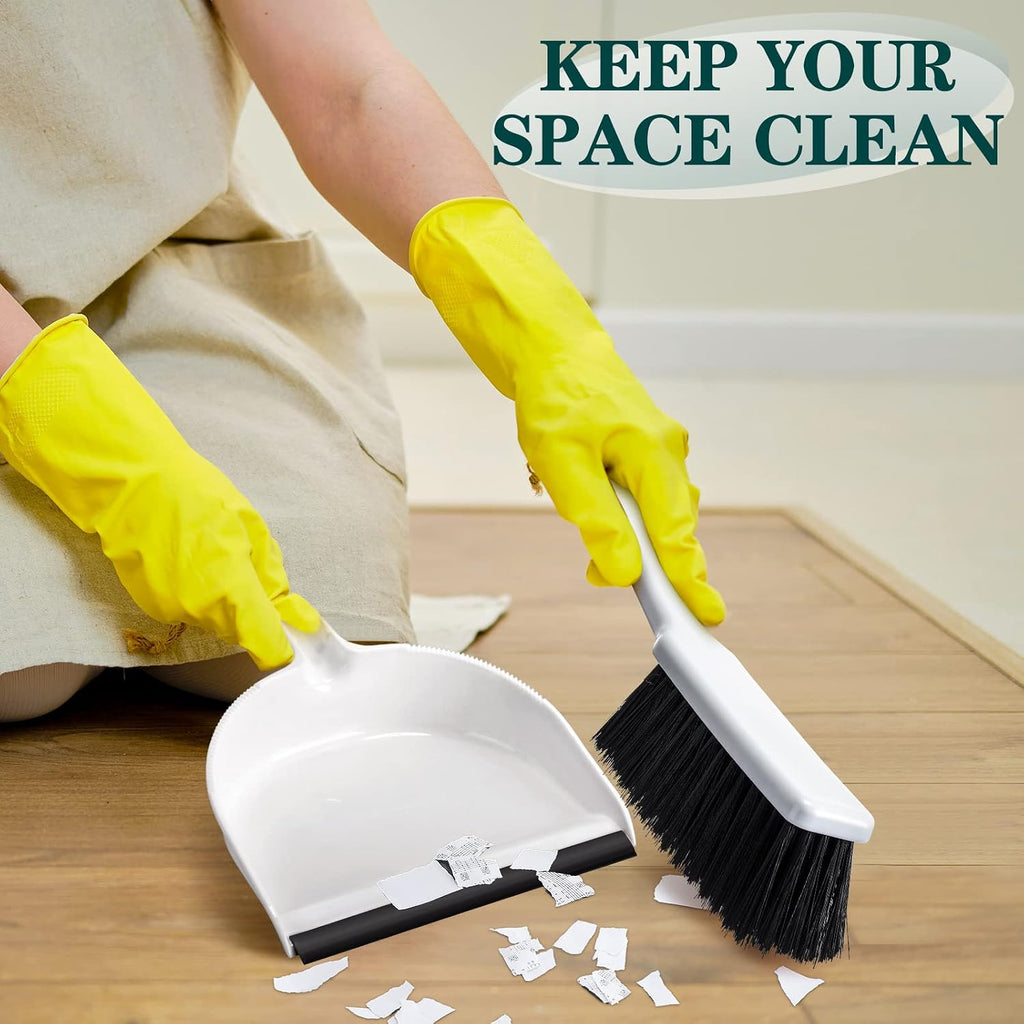 Zubebe 6 Pcs Mini Dustpan and Brush Set, Small Broom and Dustpan Set