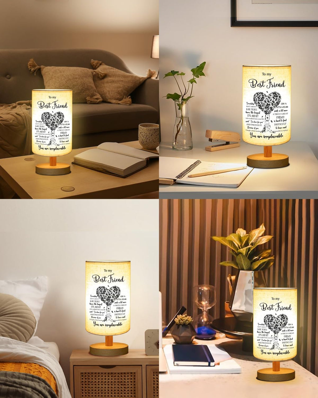 Best Friend Birthday Gifts for Women, to Bestie Fabric Table Lamp