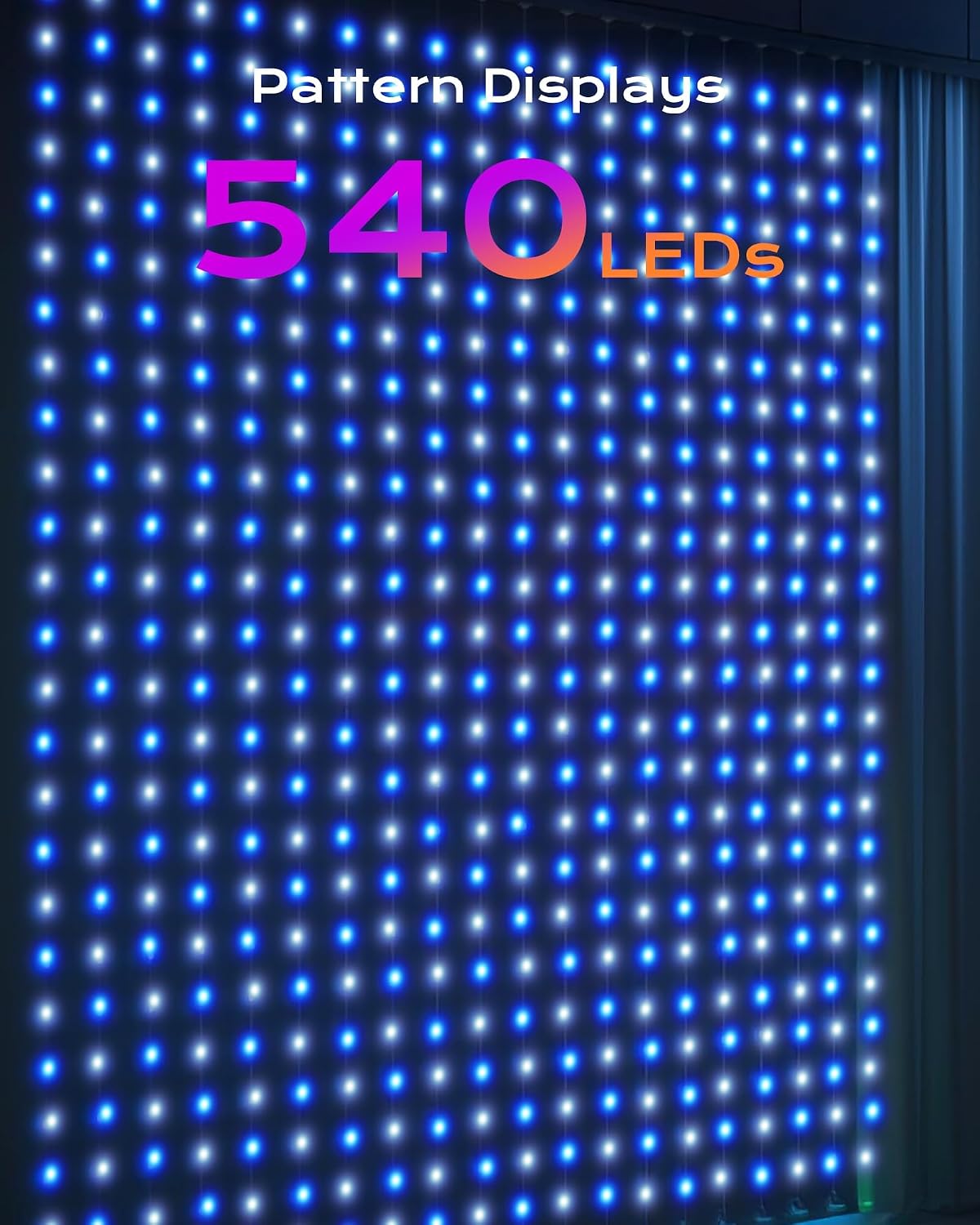 Brightown 540 LED RGB Smart Curtain Fairy Lights with Remote, 4.9x6.6ft
