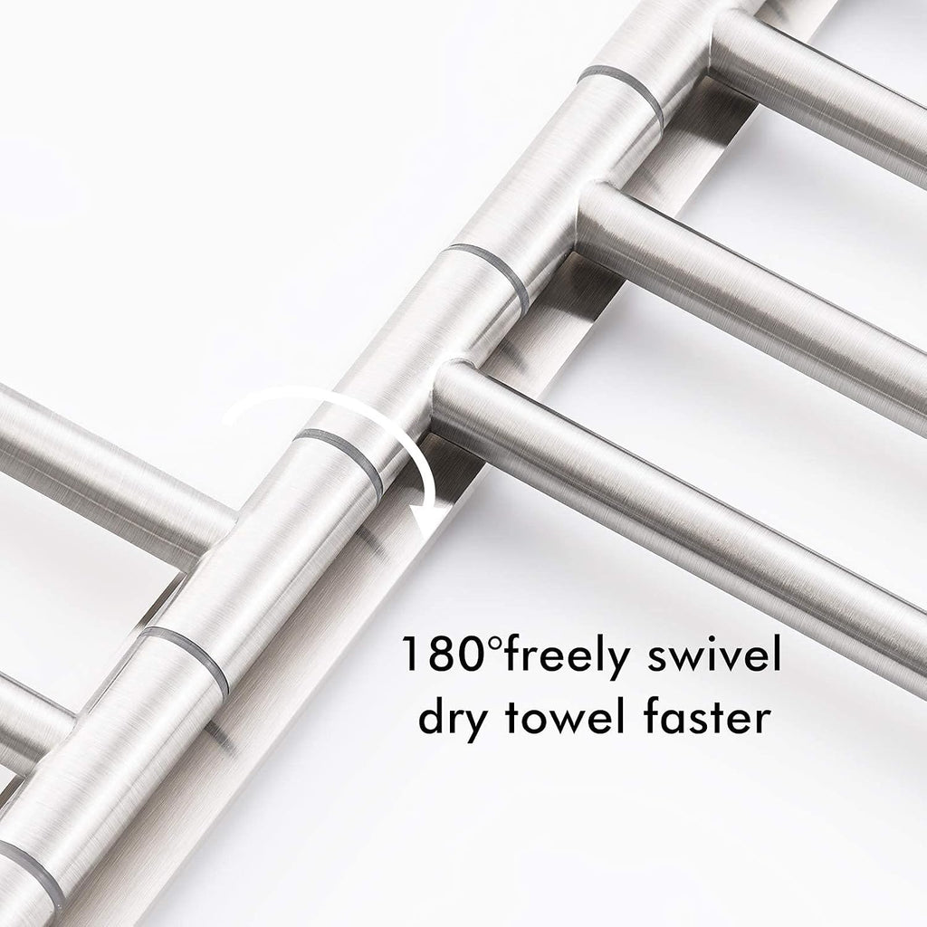 KES Swing Out Towel Bar, 6-Bar Folding Arm Swivel Hanger, 13 Inch