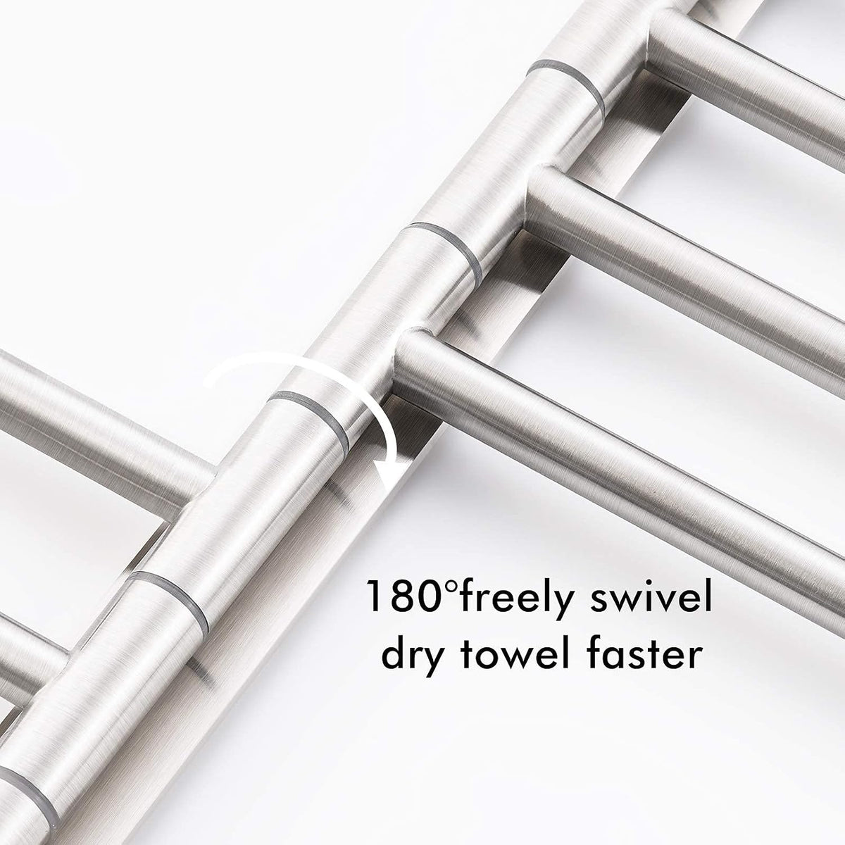 KES Swing Out Towel Bar, 6-Bar Folding Arm Swivel Hanger, 13 Inch