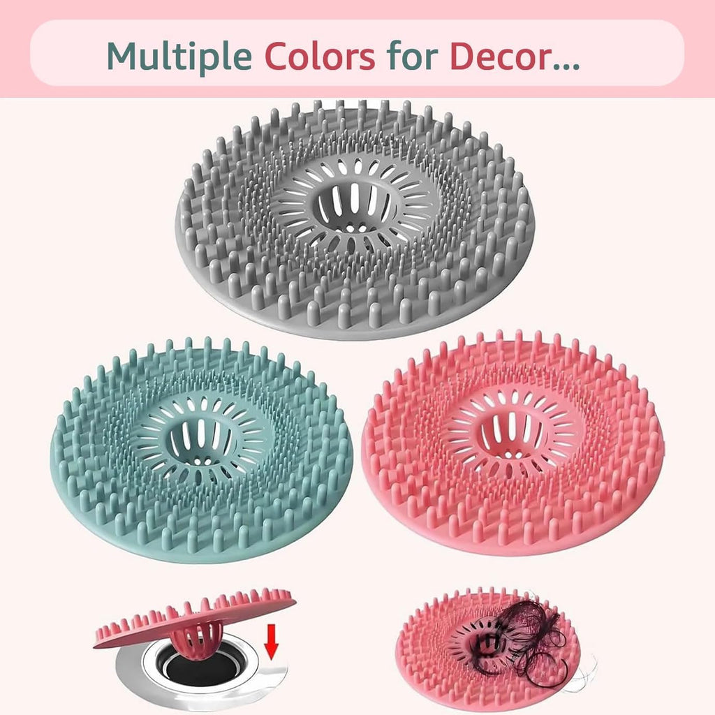 Silicone Hair Catcher for Shower Drain & Bathtub – Anti-Clog Sink Strainer