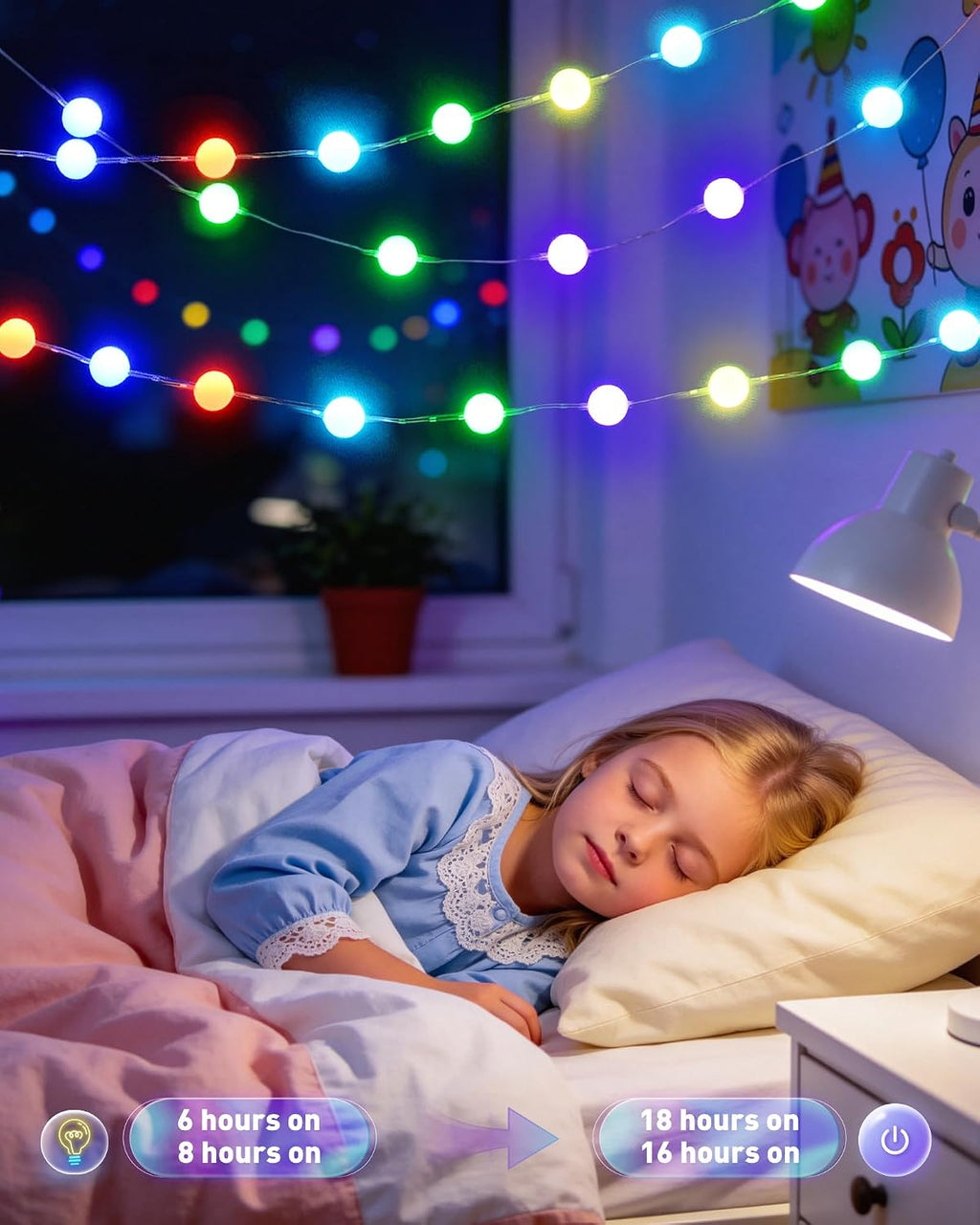 JMEXSUSS Smart Globe String Lights for Classroom Dorm, RGB Fairy Lights
