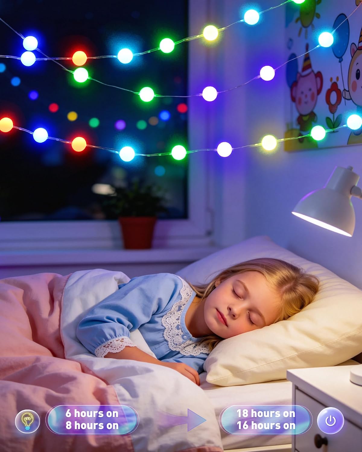 JMEXSUSS Smart Globe String Lights for Classroom Dorm, RGB Fairy Lights