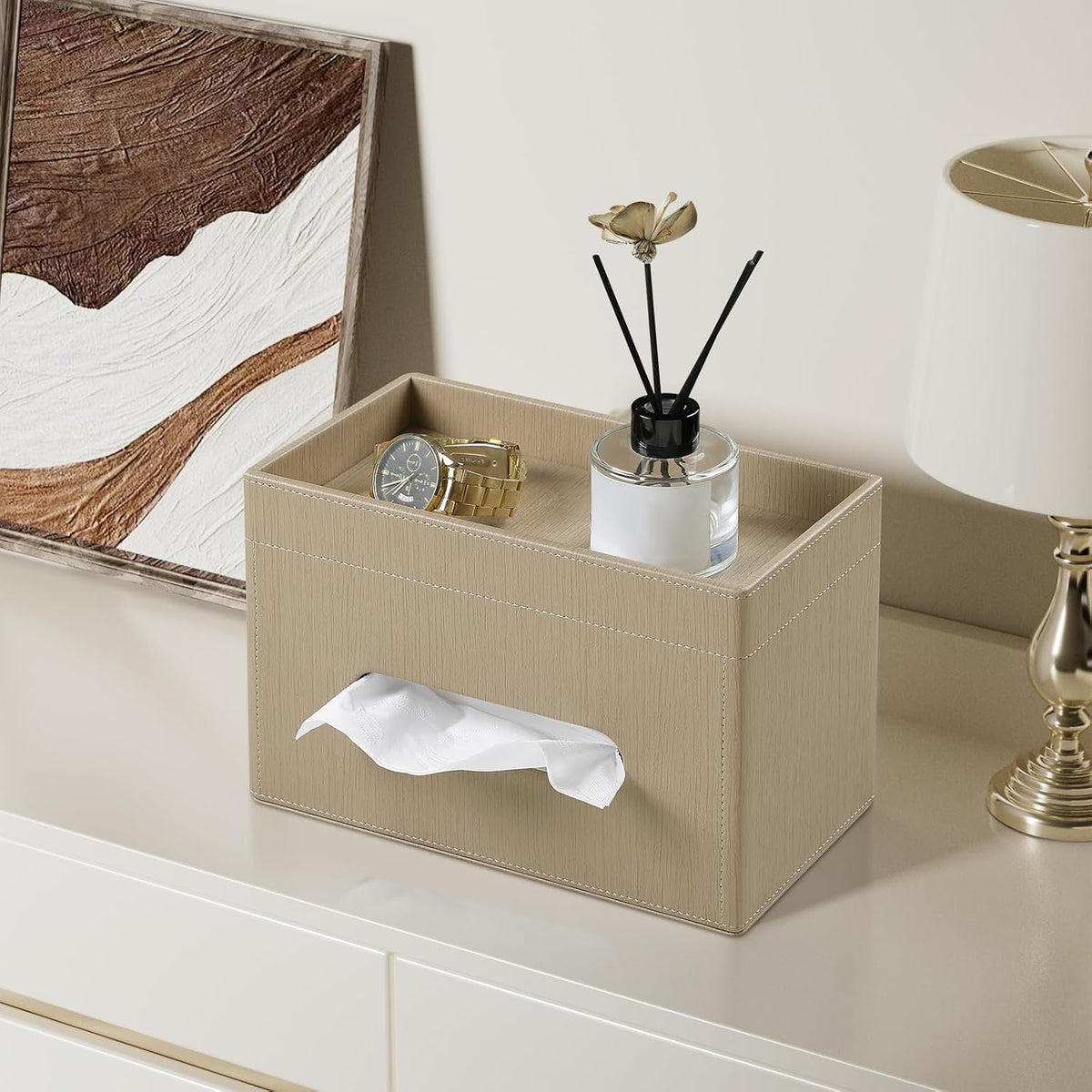Plus Size Tissue Box Cover, Rectangle Tissue Box Organizer, Wood