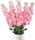 5PCS Delphinium Artificial Flowers 39" Pink Flowers Faux Delphinium Stems for Tall Vase Home Wedding Table Decor(Pink)