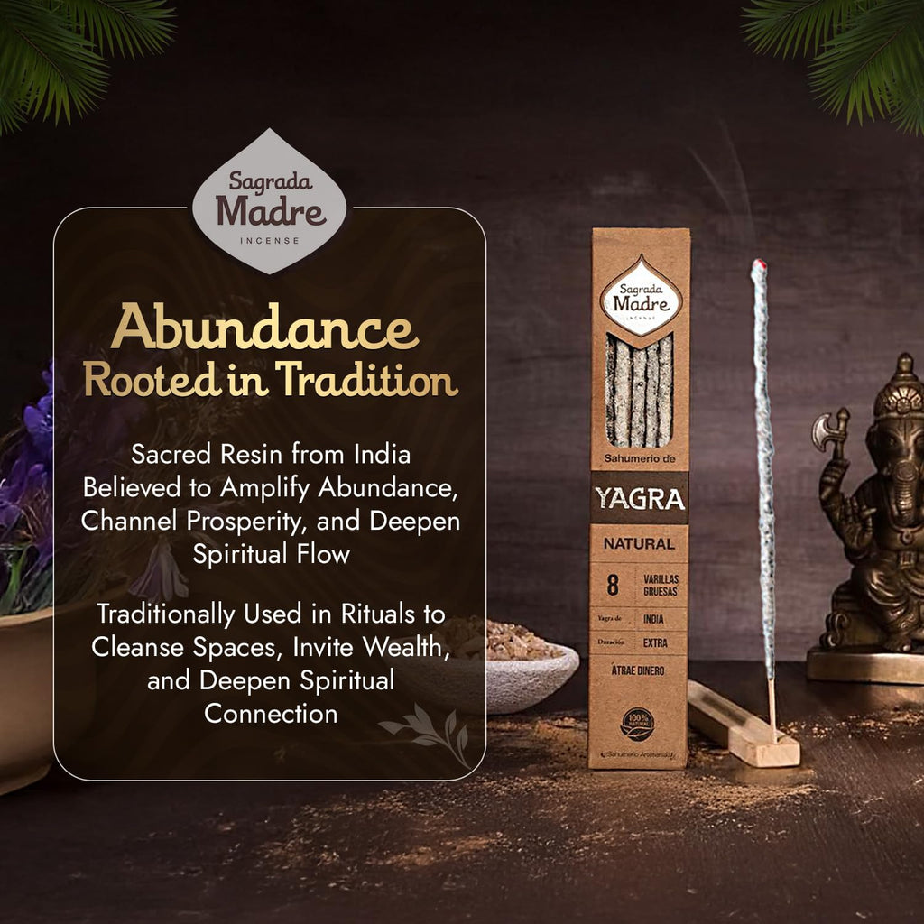 Sagrada Madre Natural Yagra Incense, 8 Sticks, 9-Inch Long