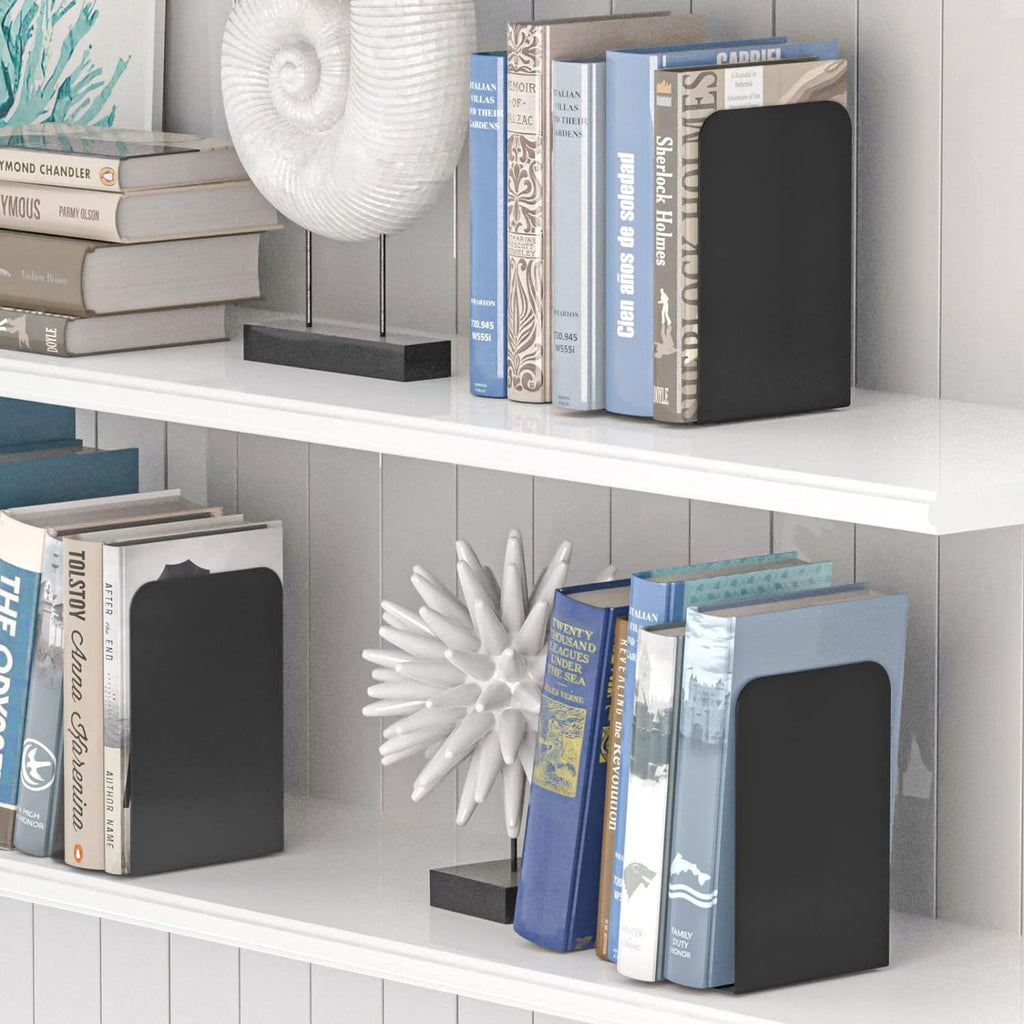 VFINE 4 Pairs Book End, Bookends for Shelves , Book Stopper for Heavy Books