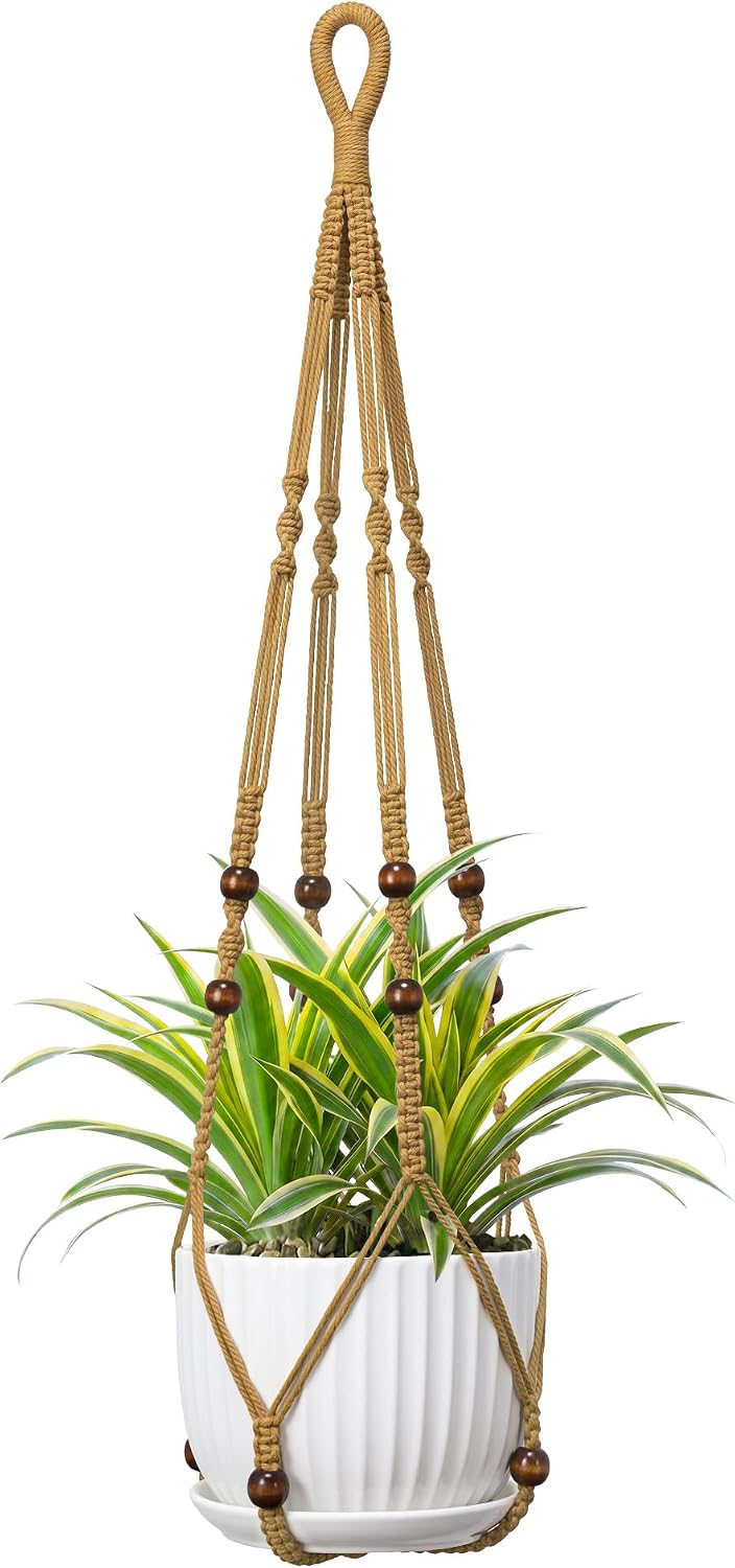 Macrame Plant Hanger - Fits 4-13 Inch Pots, Brown