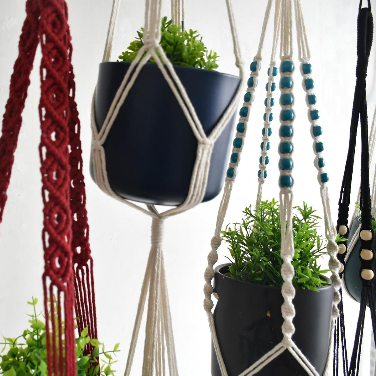 8-Pack Boho Plant Hanger, Macrame Pot Holder,Hanging Planter/Indoor/Balcony/Window Decoration Length 39" (Not Pot and Plant Included)