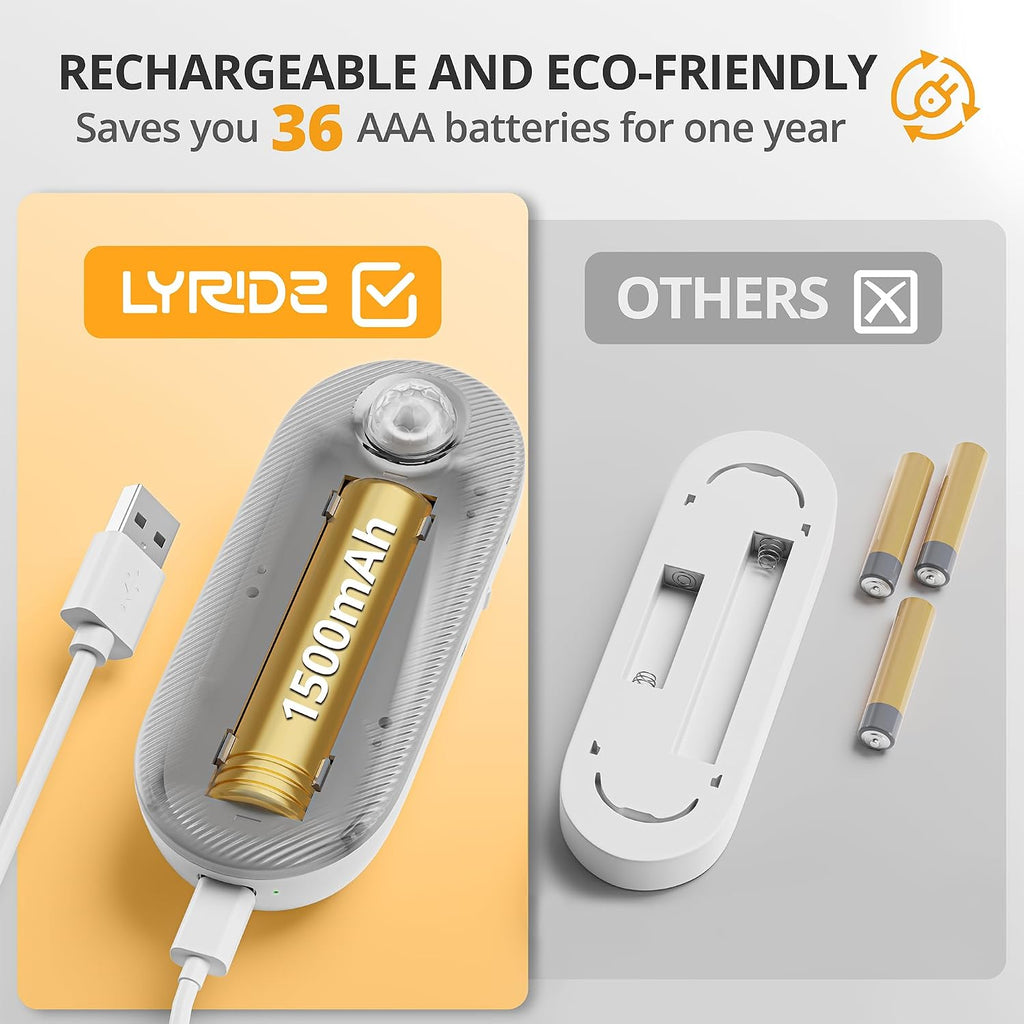 Lyridz Rechargeable Night Light with Motion Sensor, 3-Pack