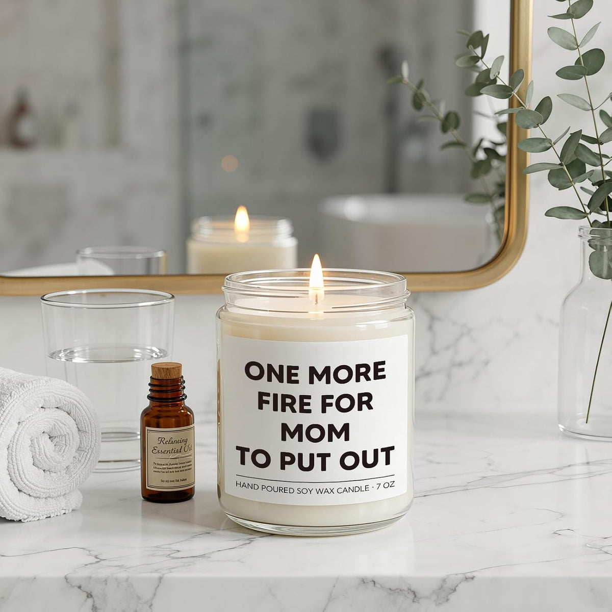 Gift for Mom, Funny Birthday Gift for Moms from Daughter, Son, Mom Candle, Moms Birthday Gifts, Christmas Presents for Mommy, Mother - Lavender & Woods Scented Candle 7oz