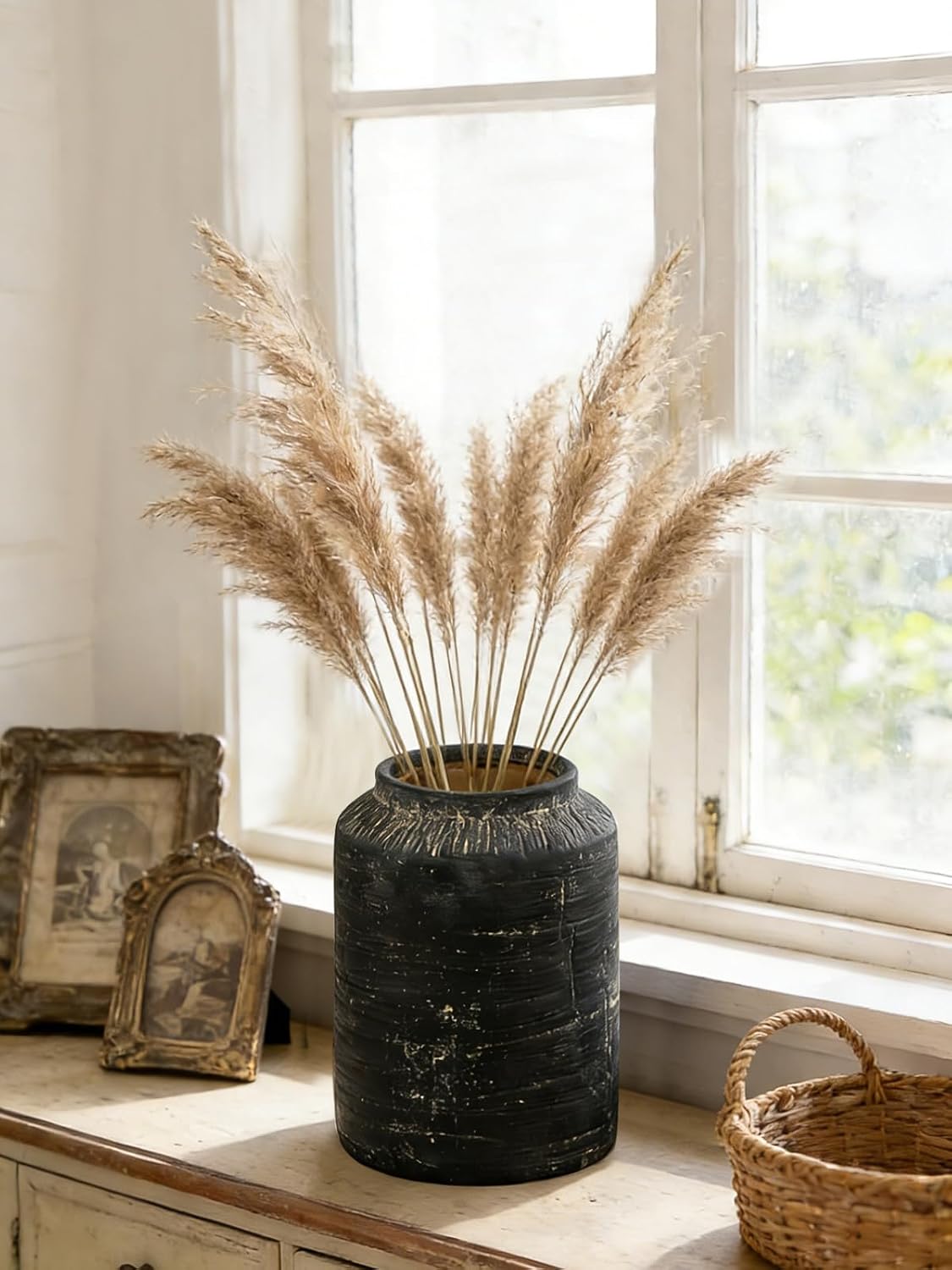 Rustic Vases for Home Decor. Ceramic Vase for Dining Table Decor. Terracotta Decorative Vase 8IN.