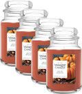 Yankee Candle Spiced Pumpkin, Fall Scented Candle, 22oz Large Jar with up to 150 Hour Burn Time, Giftable (Pack of 4)