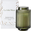 LA JOLIE MUSE Mandarin Matcha Scented Candle for Home, Natural Soy Wax 7 oz