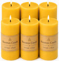 Beeswax Pillar Candles 6 Pack, 2x5 Inch Unscented Bee Wax