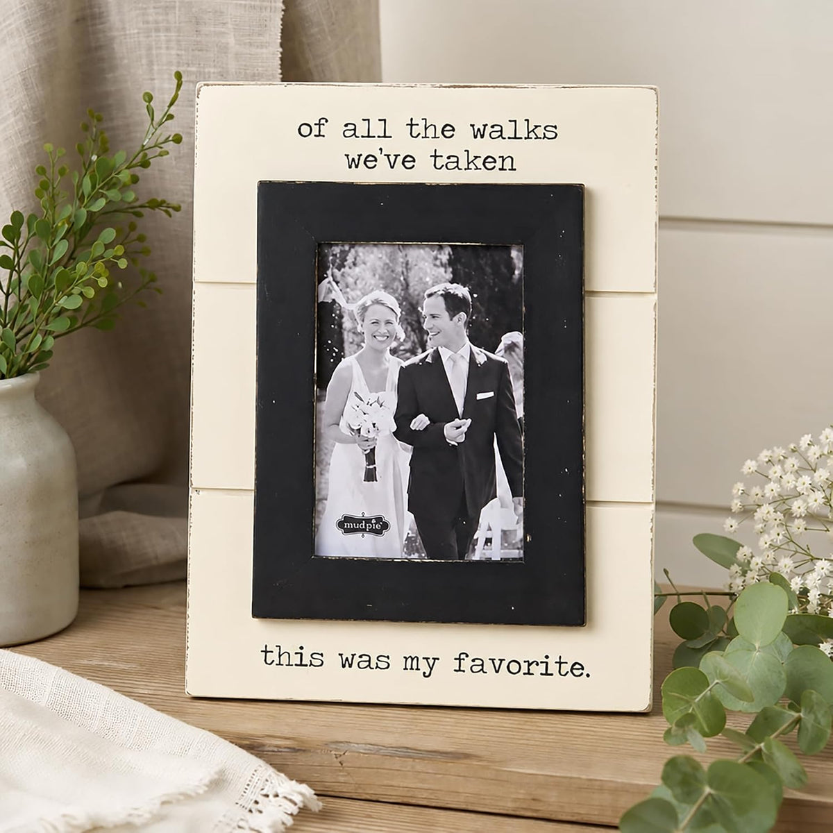 Mud Pie of All The Walks Wedding Picture Frame, 5 X 7